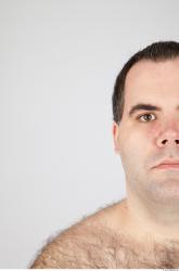 Head Man White Overweight Male Studio Poses